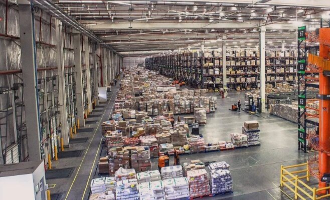 Modern logistics warehouse interior